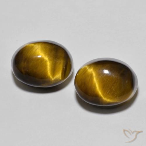 10.69ctw Natürlicher gold-braun Tigerauge, Oval, Lichtundurchlässig