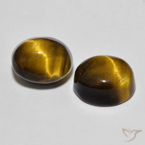 10.69 ct natürliche gold-braun Tigerauge-Edelsteine, Oval, Lichtundurchlässig