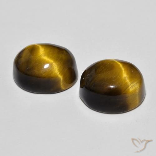 10.69 ct natürliche gold-braun Tigerauge-Edelsteine, Oval, Lichtundurchlässig
