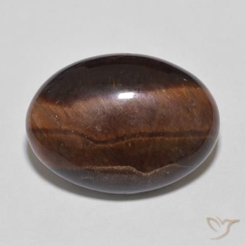 10.70ct Natürlicher Hickory Braun Tigerauge, Oval, Lichtundurchlässig