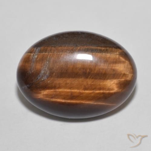 10.26ct Natürlicher Tiefes Zimtbraun Tigerauge, Oval, Lichtundurchlässig