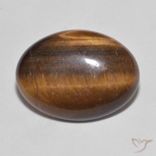 9.35ct Natürlicher Warmes Braun Tigerauge, Oval, Lichtundurchlässig