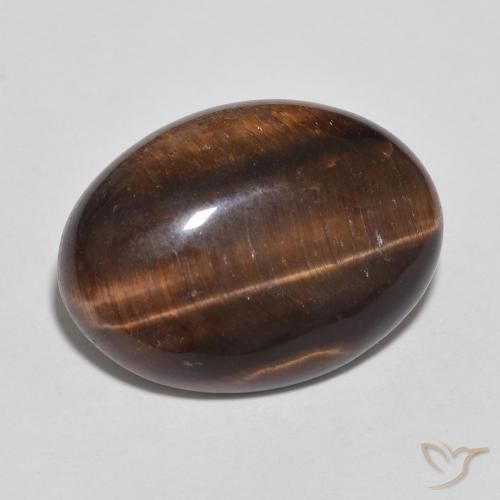 9,17 ctw natürlicher Hickory Braun Tigerauge, Oval, Lichtundurchlässig