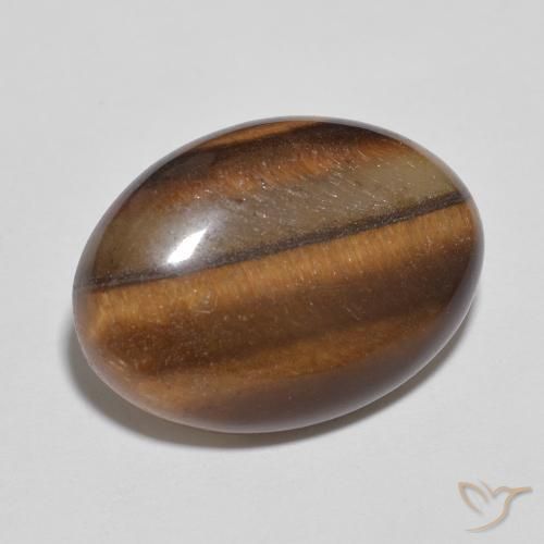 9.56ct Natürlicher Tiefes Zimtbraun Tigerauge, Oval, Lichtundurchlässig