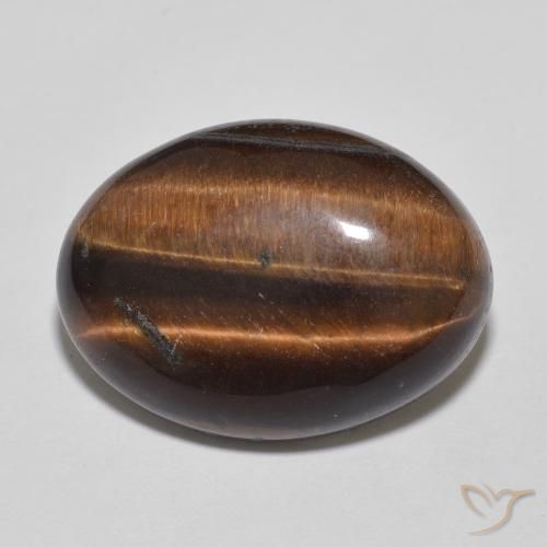 10.54ct Natürlicher Medium Dark-Brown Tigerauge, Oval, Lichtundurchlässig