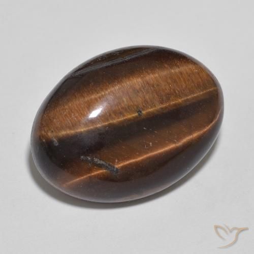 9,17 ctw natürlicher Medium Dark-Brown Tigerauge, Oval, Lichtundurchlässig