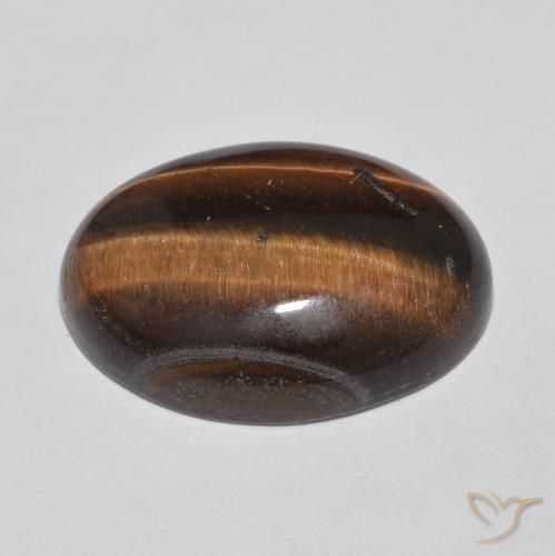 9,17 ctw natürlicher Medium Dark-Brown Tigerauge, Oval, Lichtundurchlässig