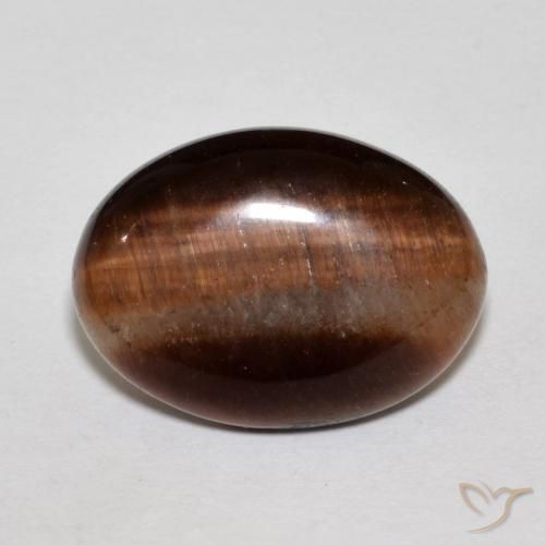 9.89ct Natürlicher rötlich-braun Tigerauge, Oval, Lichtundurchlässig
