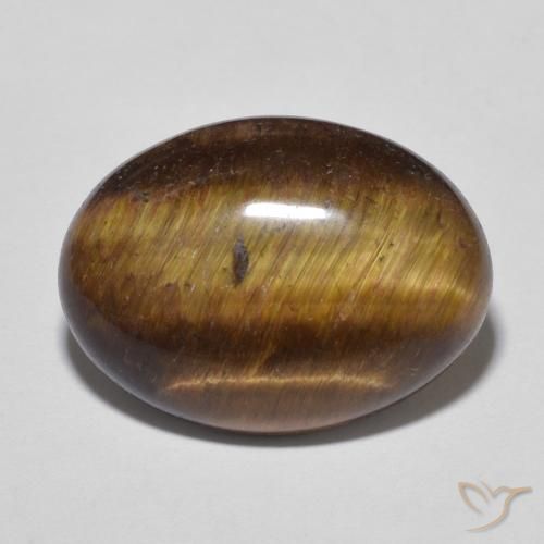 9.52ct Natürlicher Warmes Braun Tigerauge, Oval, Lichtundurchlässig
