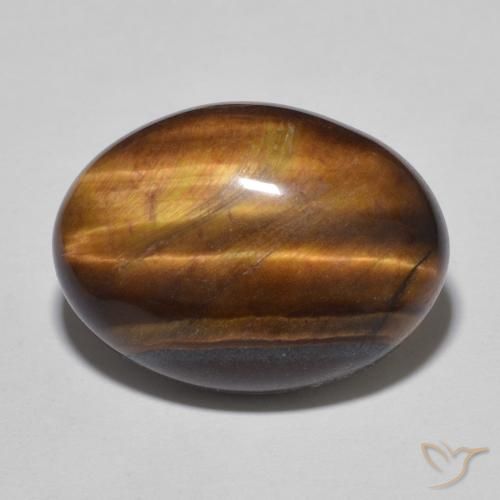 11.69ct Natürlicher Medium Dark-Brown Tigerauge, Oval, Lichtundurchlässig