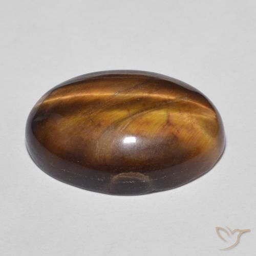 9,17 ctw natürlicher Medium Dark-Brown Tigerauge, Oval, Lichtundurchlässig