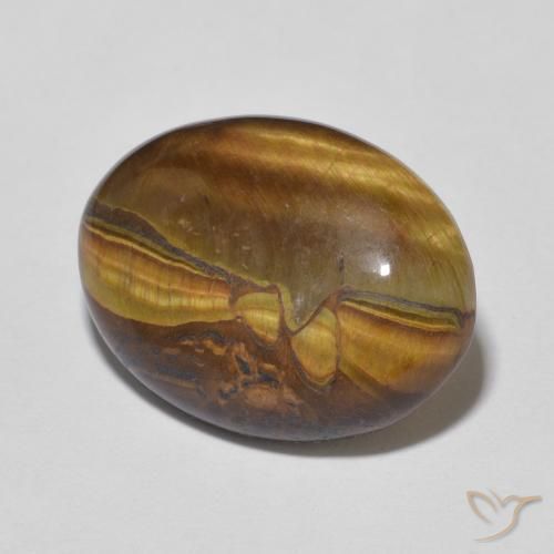 9.28ct Natürlicher gold-braun Tigerauge, Oval, Lichtundurchlässig
