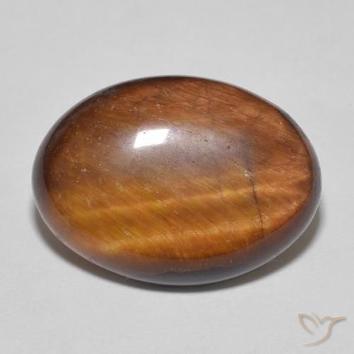 10.25ct Natürlicher Warmes Braun Tigerauge, Oval, Lichtundurchlässig