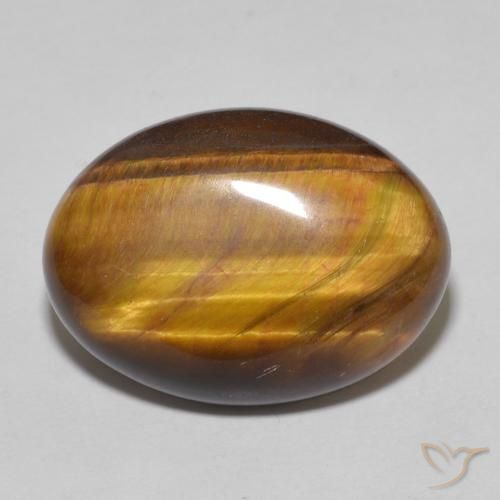 10.50ct Natürlicher Warmes Braun Tigerauge, Oval, Lichtundurchlässig