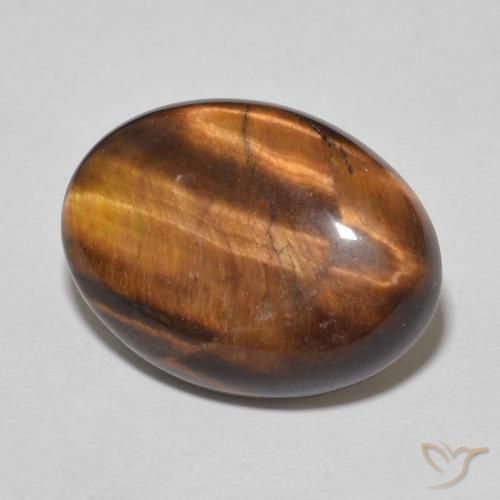 9.77ct Natürlicher Medium Dark-Brown Tigerauge, Oval, Lichtundurchlässig
