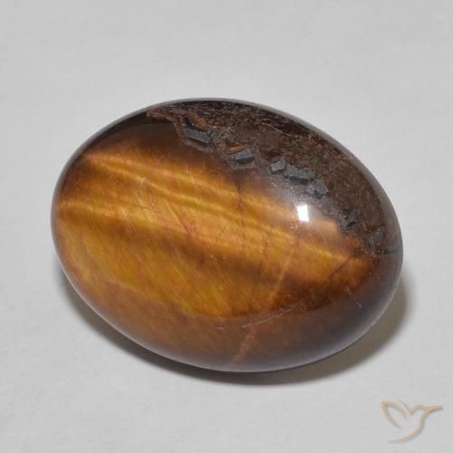 9,17 ctw natürlicher Lebkuchen braun Tigerauge, Oval, Lichtundurchlässig
