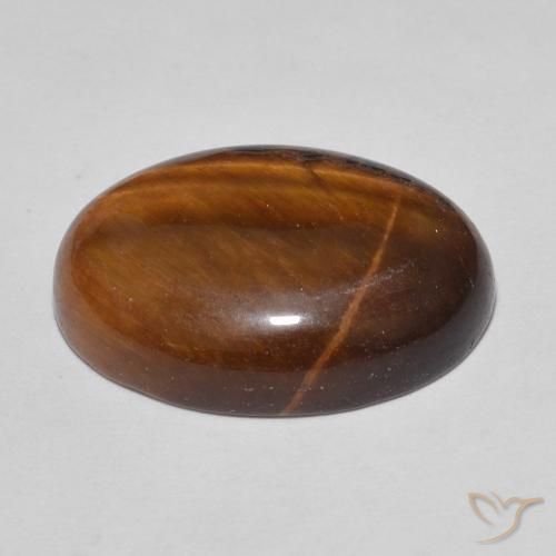 9,17 ctw natürlicher Lebkuchen braun Tigerauge, Oval, Lichtundurchlässig