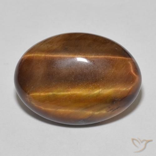 9.66ct Natürlicher gold-braun Tigerauge, Oval, Lichtundurchlässig