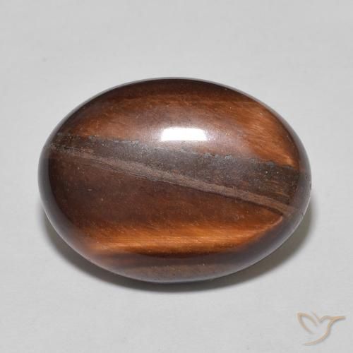 8.72ct Natürlicher Warmes Braun Tigerauge, Oval, Lichtundurchlässig