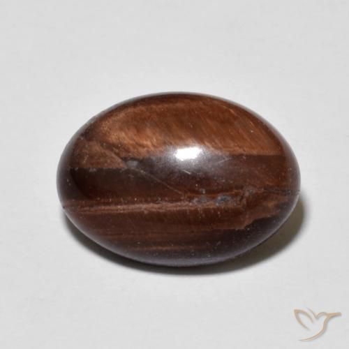 6.22ct Natürlicher rötlich-braun Tigerauge, Oval, Lichtundurchlässig