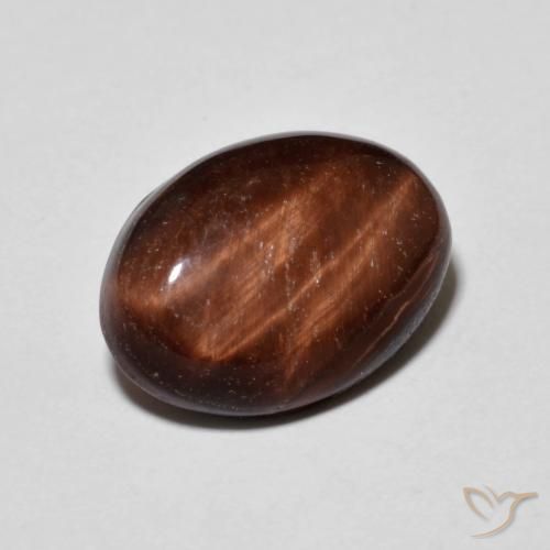 5.53ct Natürlicher rötlich-braun Tigerauge, Oval, Lichtundurchlässig