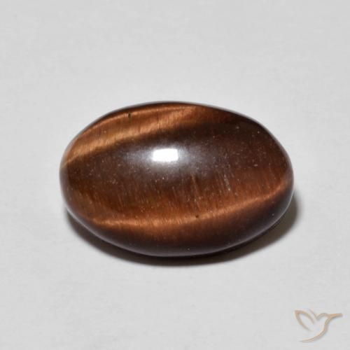 5.24ct Natürlicher Pekannussbraun Tigerauge, Oval, Lichtundurchlässig