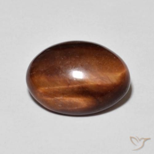 5.19ct Natürlicher Medium Dark-Brown Tigerauge, Oval, Lichtundurchlässig