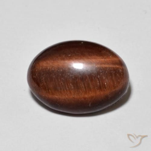 5.31ct Natürlicher Medium Dark-Brown Tigerauge, Oval, Lichtundurchlässig