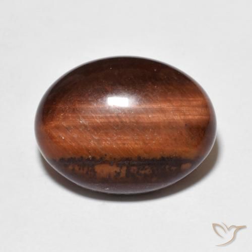 10.00ct Natürlicher Medium Dark-Brown Tigerauge, Oval, Lichtundurchlässig