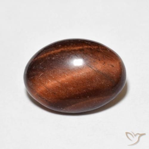 5.00ct Natürlicher rötlich-braun Tigerauge, Oval, Lichtundurchlässig