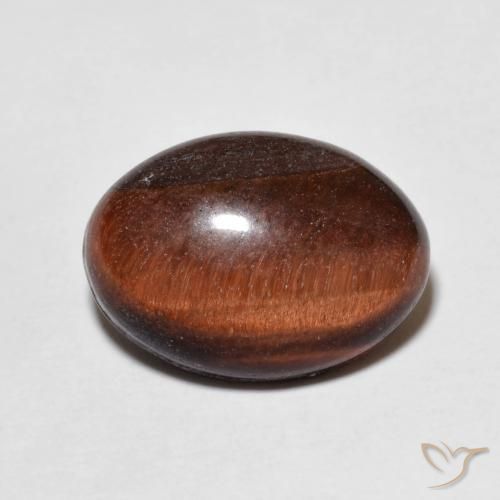 5.64ct Natürlicher Medium Dark-Brown Tigerauge, Oval, Lichtundurchlässig