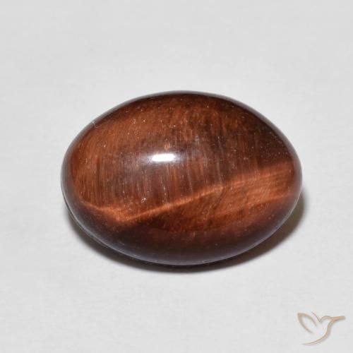 5.38ct Natürlicher Medium Dark-Brown Tigerauge, Oval, Lichtundurchlässig