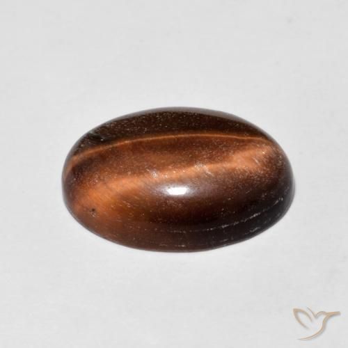 9,17 ctw natürlicher Medium Dark-Brown Tigerauge, Oval, Lichtundurchlässig