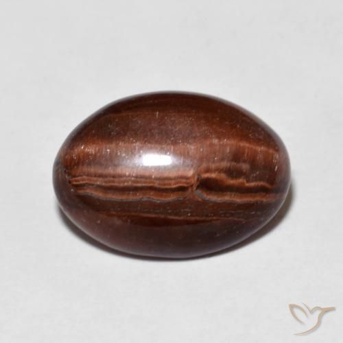 4.59ct Natürlicher Warmes Braun Tigerauge, Oval, Lichtundurchlässig
