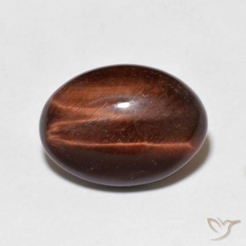 5.18ct Natürlicher Warmes Braun Tigerauge, Oval, Lichtundurchlässig