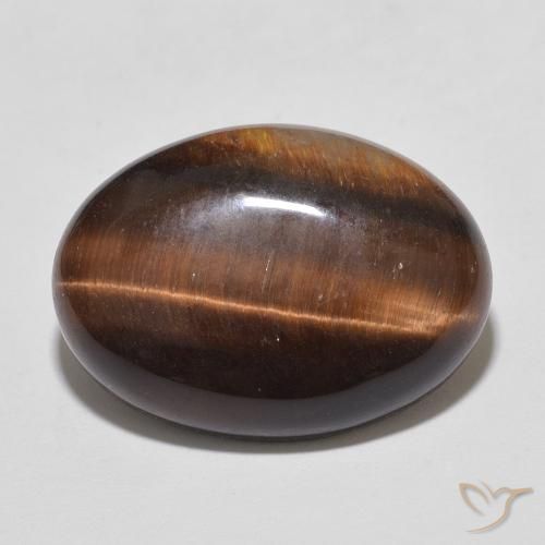 9.86ct Natürlicher rötlich-braun Tigerauge, Oval, Lichtundurchlässig