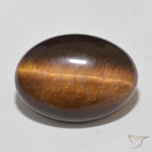 11.10ct Natürlicher Mittel braun Tigerauge, Oval, Lichtundurchlässig
