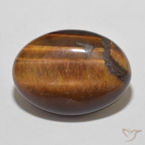 11.39ct Natürlicher Warmes Braun Tigerauge, Oval, Lichtundurchlässig