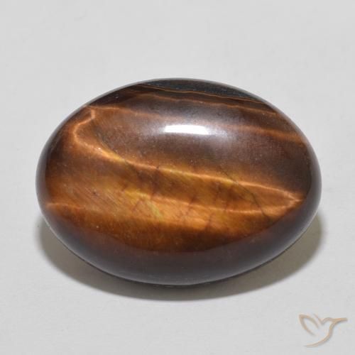 9.78ct Natürlicher rötlich-braun Tigerauge, Oval, Lichtundurchlässig