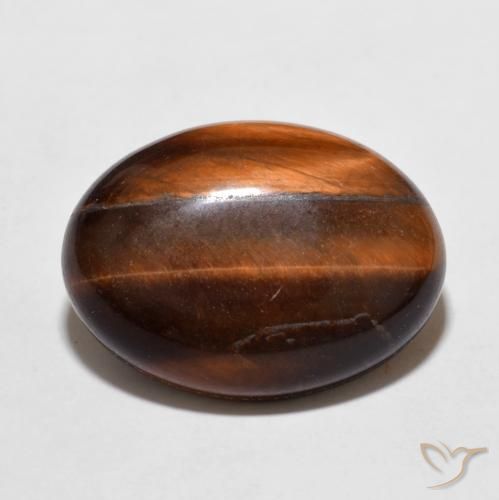 10.65ct Natürlicher Tiefes Zimtbraun Tigerauge, Oval, Lichtundurchlässig