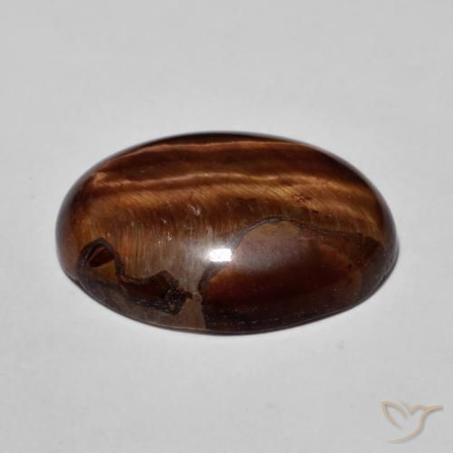 9,17 ctw natürlicher Warmes Braun Tigerauge, Oval, Lichtundurchlässig