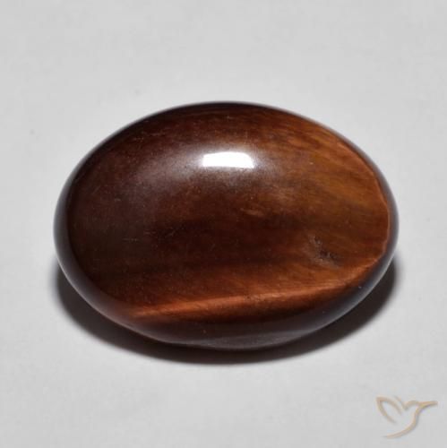 10.42ct Natürlicher Medium Dark-Brown Tigerauge, Oval, Lichtundurchlässig