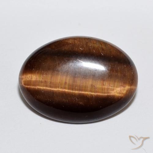 8.89ct Natürlicher Tiefes Zimtbraun Tigerauge, Oval, Lichtundurchlässig