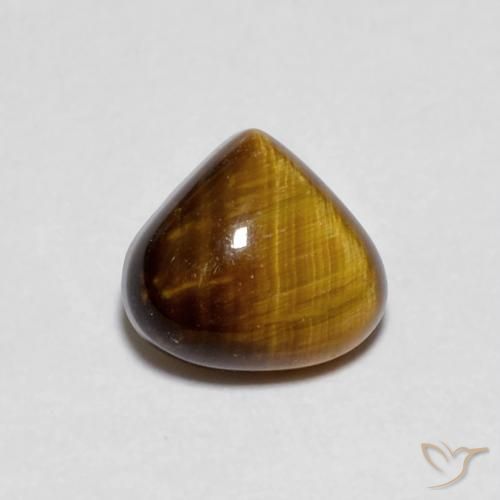 0.74ct Natürlicher Warmes Braun Tigerauge, Birnenform, Lichtundurchlässig