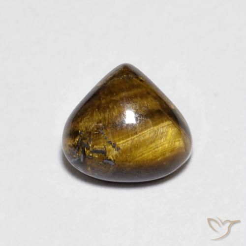 0.84ct Natürlicher gold-braun Tigerauge, Birnenform, Lichtundurchlässig