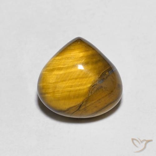 1.89ct Natürlicher gelblich-braun Tigerauge, Birnenform, Lichtundurchlässig