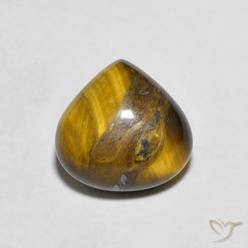 2.00ct Natürlicher gold-braun Tigerauge, Birnenform, Lichtundurchlässig