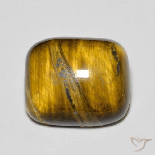 8.96ct Natürlicher gold-braun Tigerauge, Kissen, Lichtundurchlässig