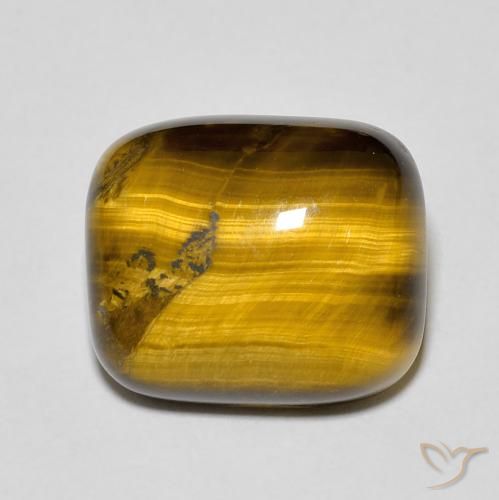 8.86ct Natürlicher gold-braun Tigerauge, Kissen, Lichtundurchlässig