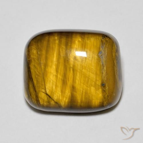 8.50ct Natürlicher gold-braun Tigerauge, Kissen, Lichtundurchlässig